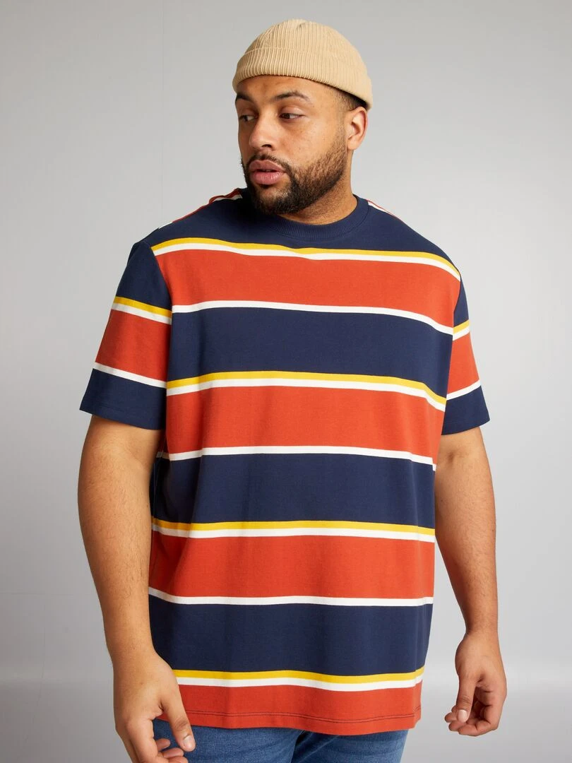 T shirt en matière piquée orange