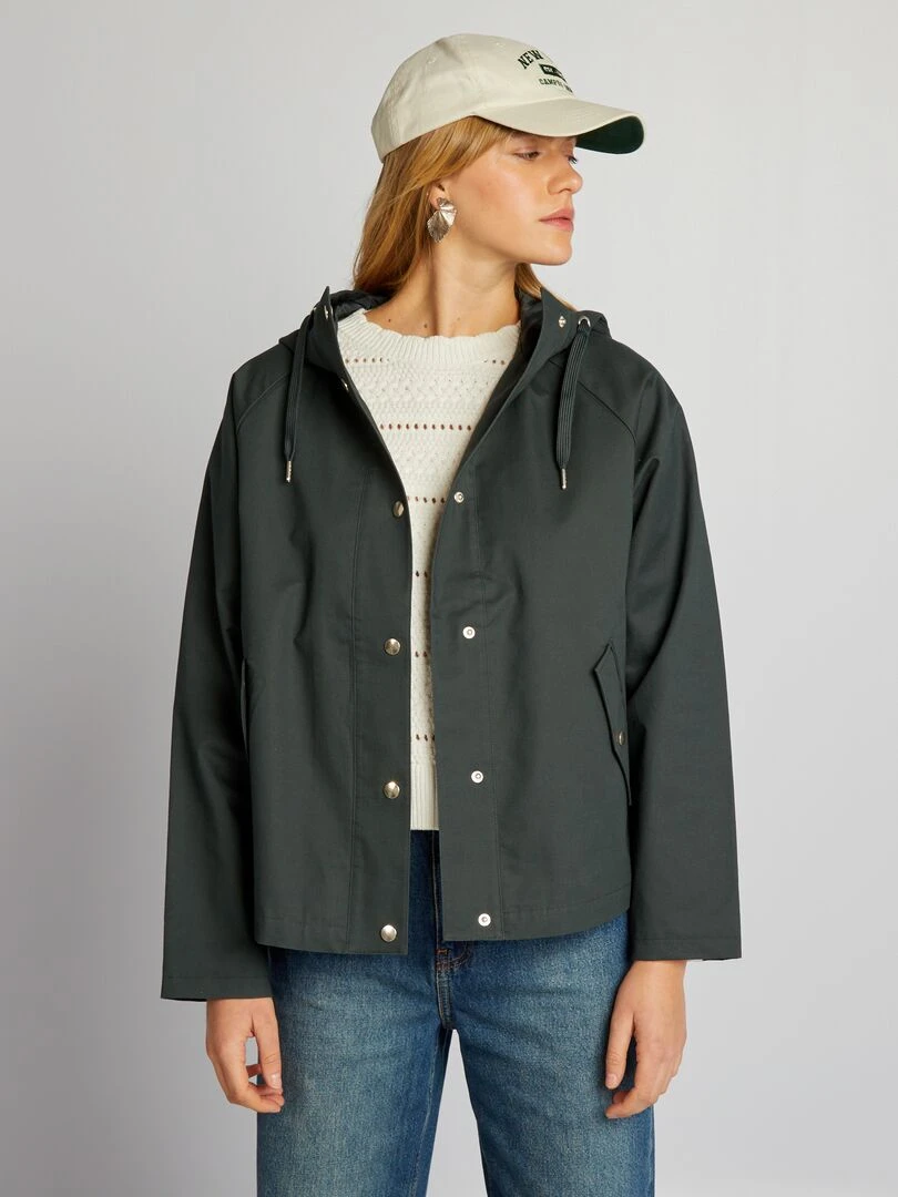 Parka courte déperlante Kaki