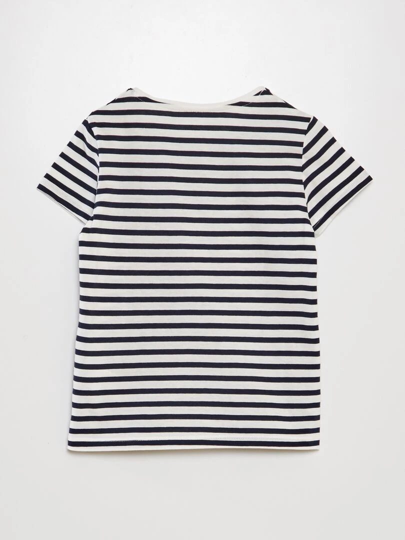 T shirt imprimé marinière   Bleu marine