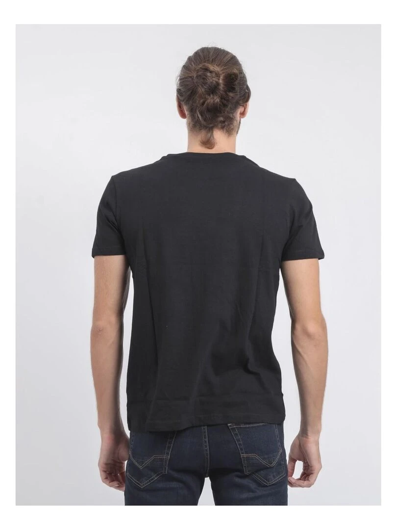 T shirt col rond pur coton JANVILLE Noir