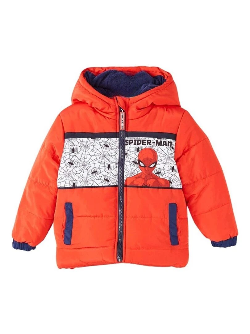Disney Parka garçon imprimé Spiderman Rouge