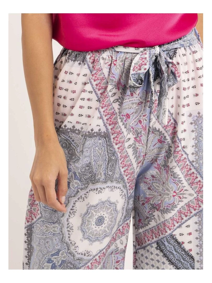 Pantalon motifs ELOANE   Bleu