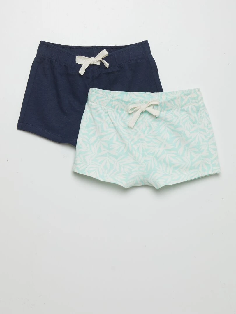 Lot de 2 shorts en jersey Vert d'eau