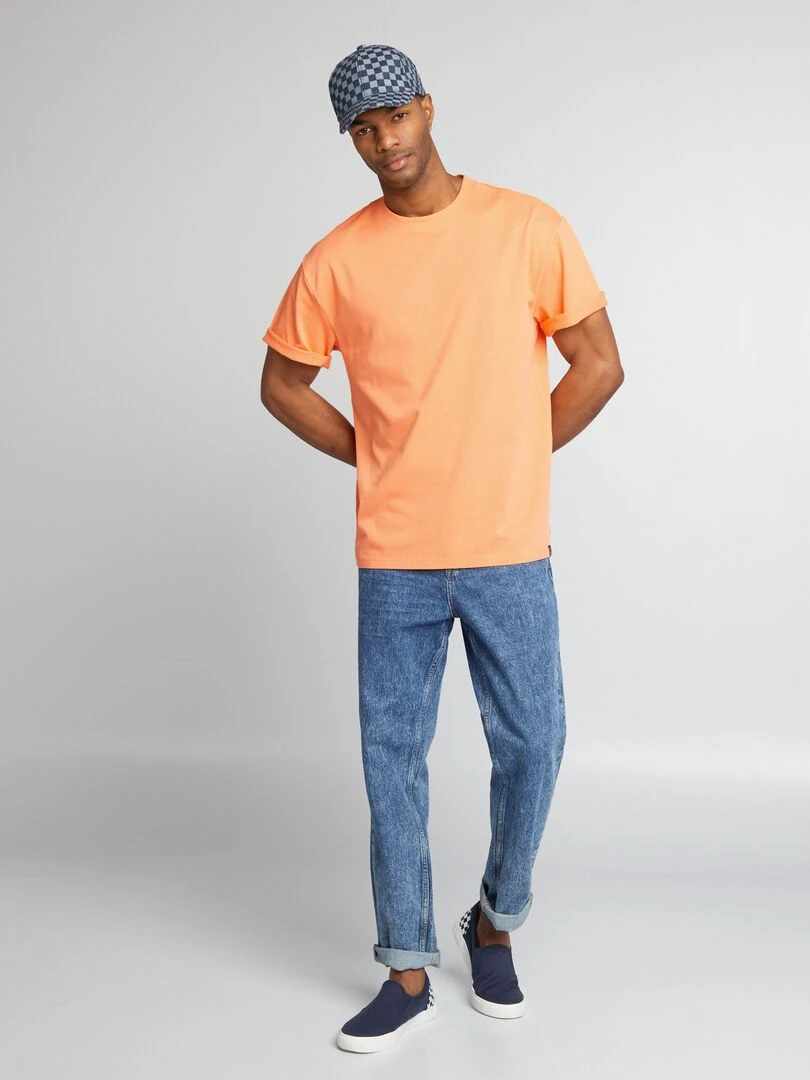 T shirt en coton uni Orange