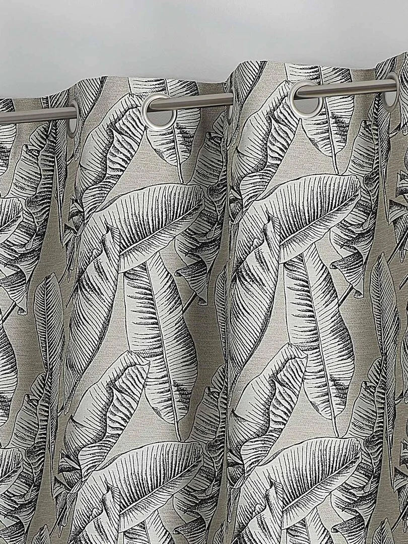 Rideau tamisant à jacquard tropical Ecru