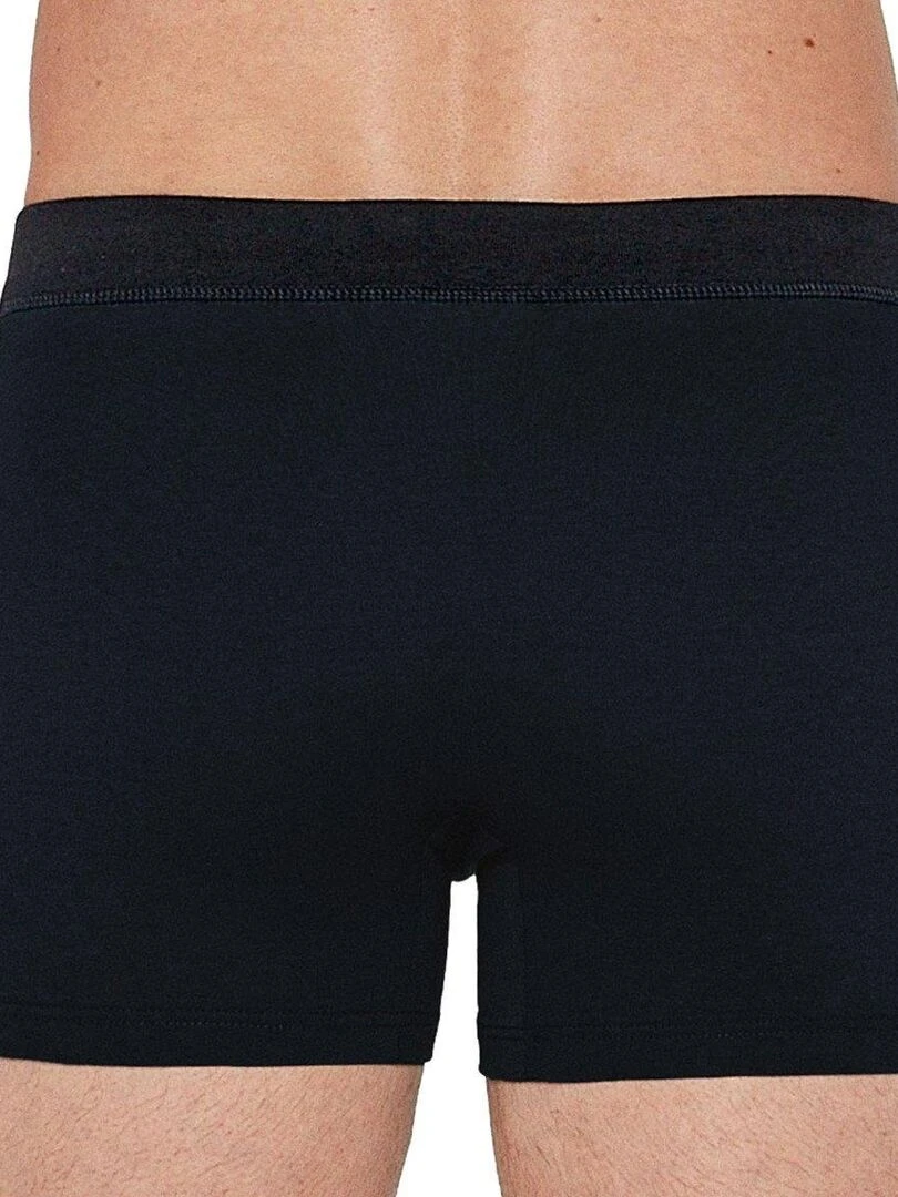 Pack 2 boxers uni et imprimé ceinture plate en coton Besar   Bleu