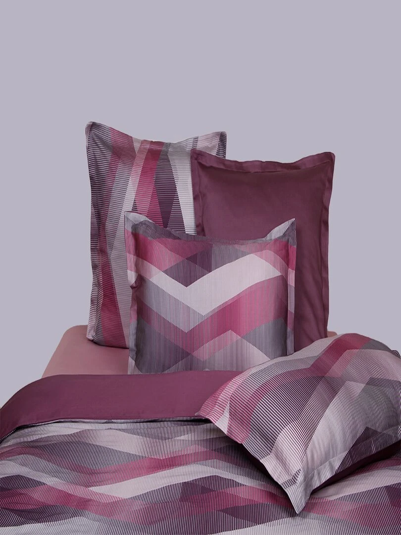 Parure housse de couette 240x220 cm+2 TO 63x63 cm satin de coton Mauve