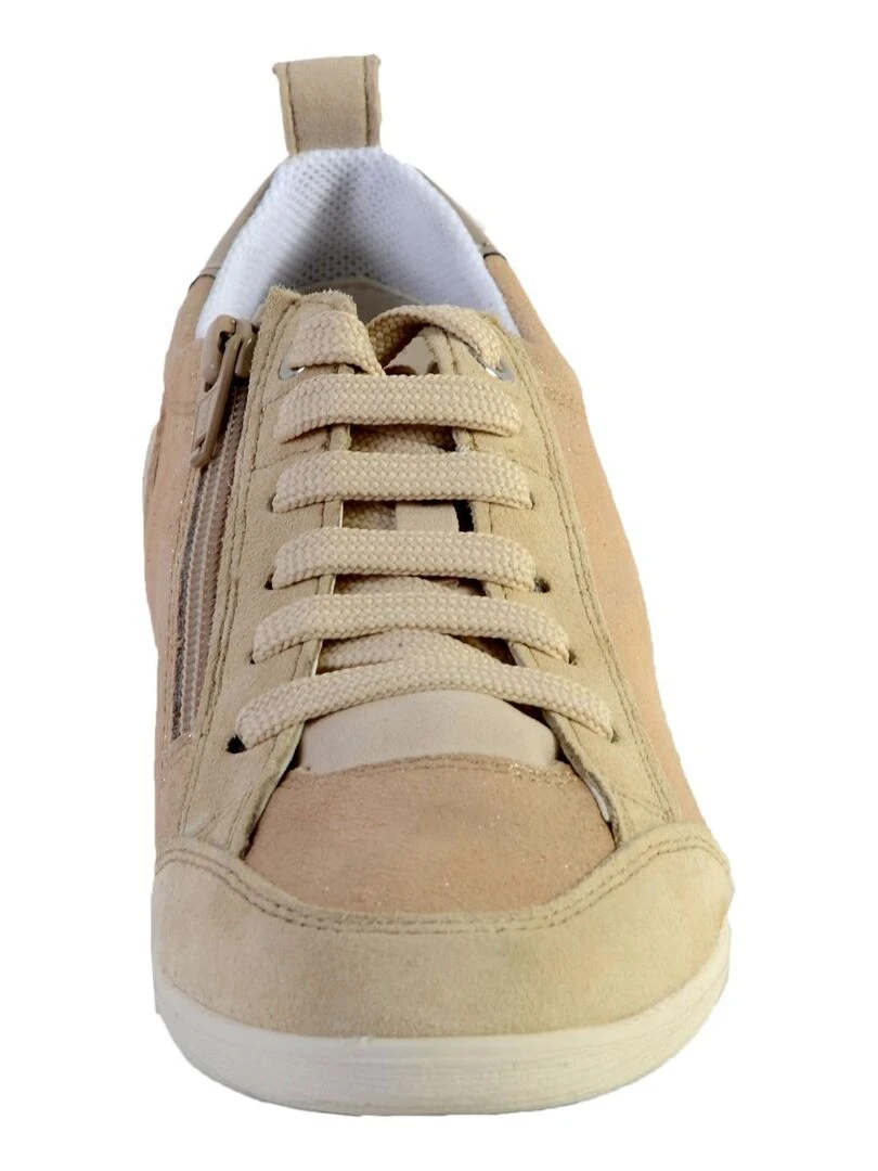 Basket Geox D Myria A   Shiny Sue Suede   Beige
