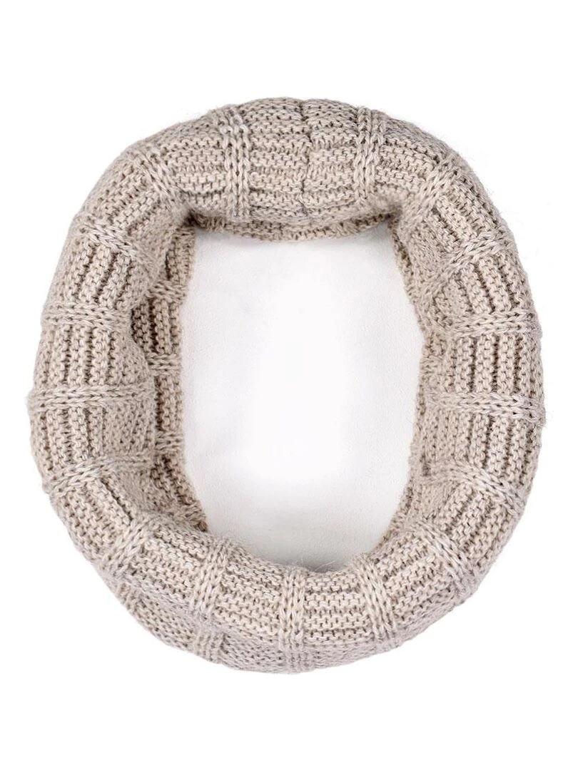 Ensemble Snood Bonnet Komin   Made in UE   Beige