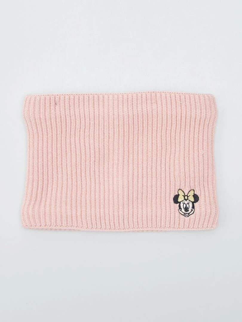 Ensemble bonnet + snood 'Minnie'   2 pièces   Rose