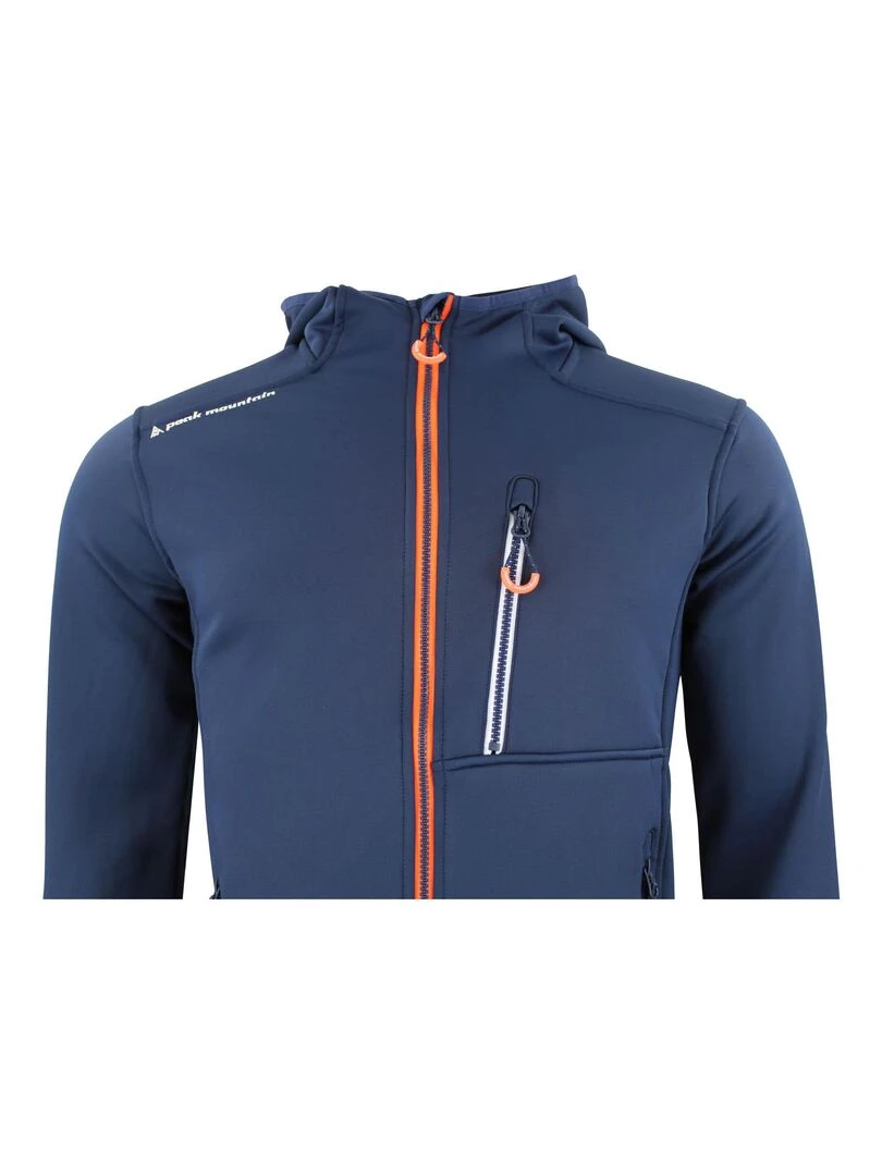 Blouson polarshell homme CAMPO   PEAK MOUNTAIN   Bleu marine