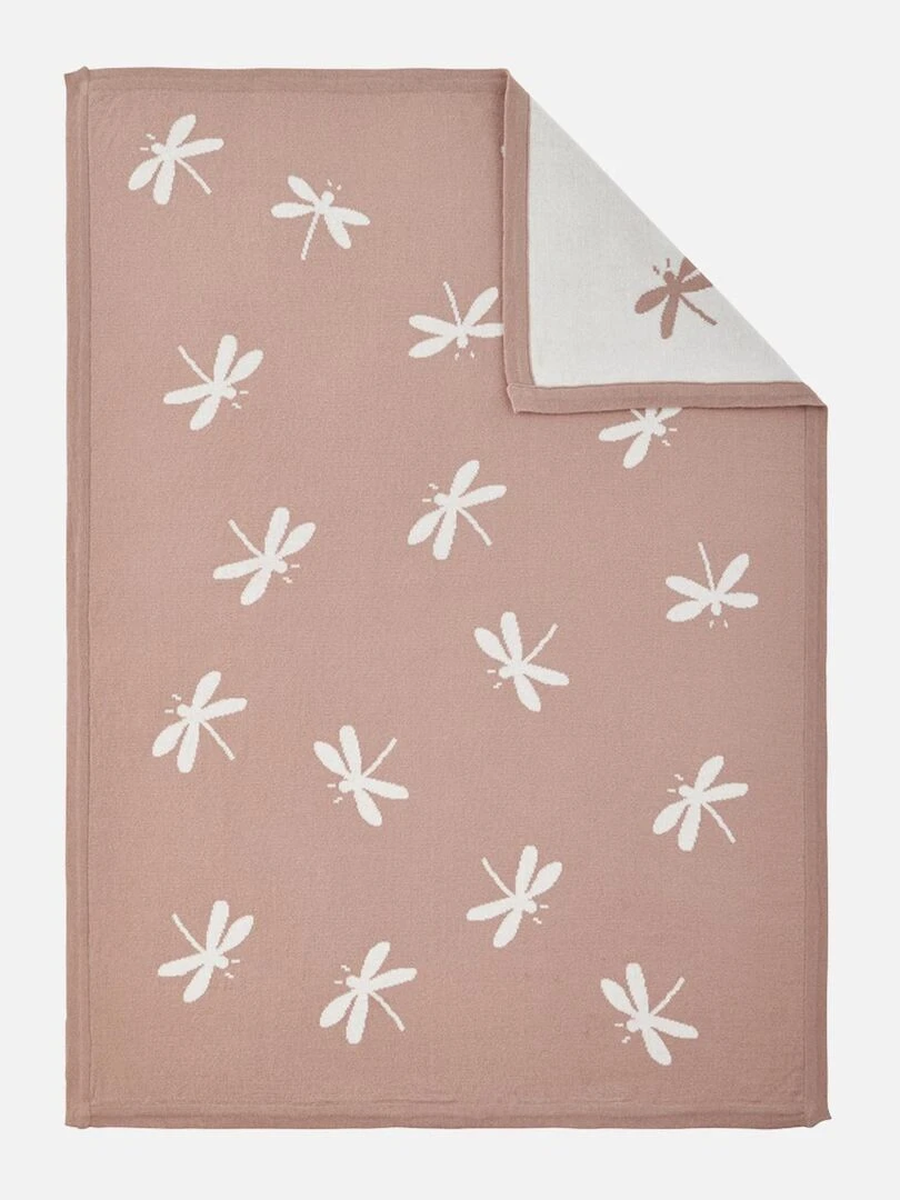 Couverture tricot Lina & Joy 75x100cm Noukie's Blanc