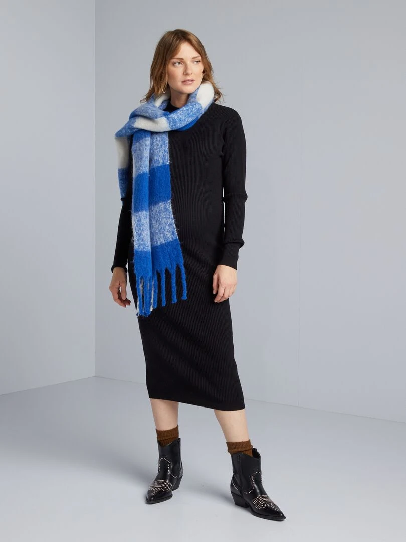 Robe midi grossesse à col montant noir