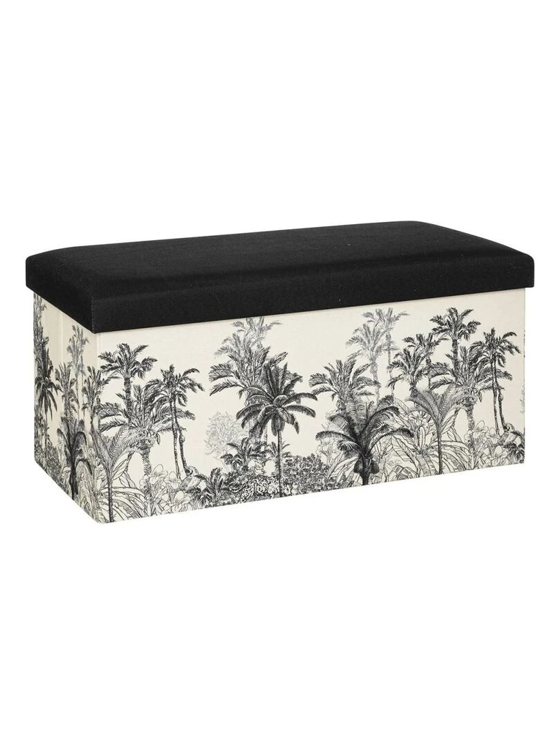 Pouf pliable double Benicio noir blanc Noir