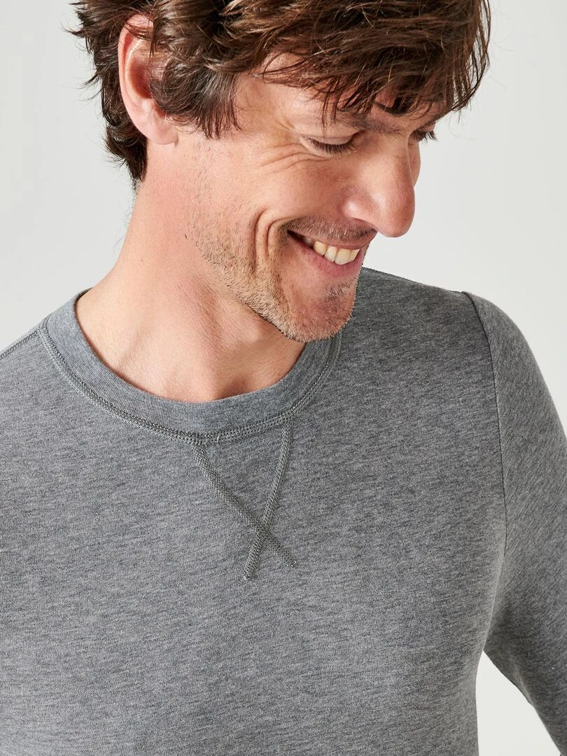 T shirt manches longues Thermolactyl Sensitive Damart Gris chiné