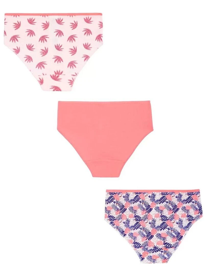 Lot de 3 culottes fille Pareo Rose
