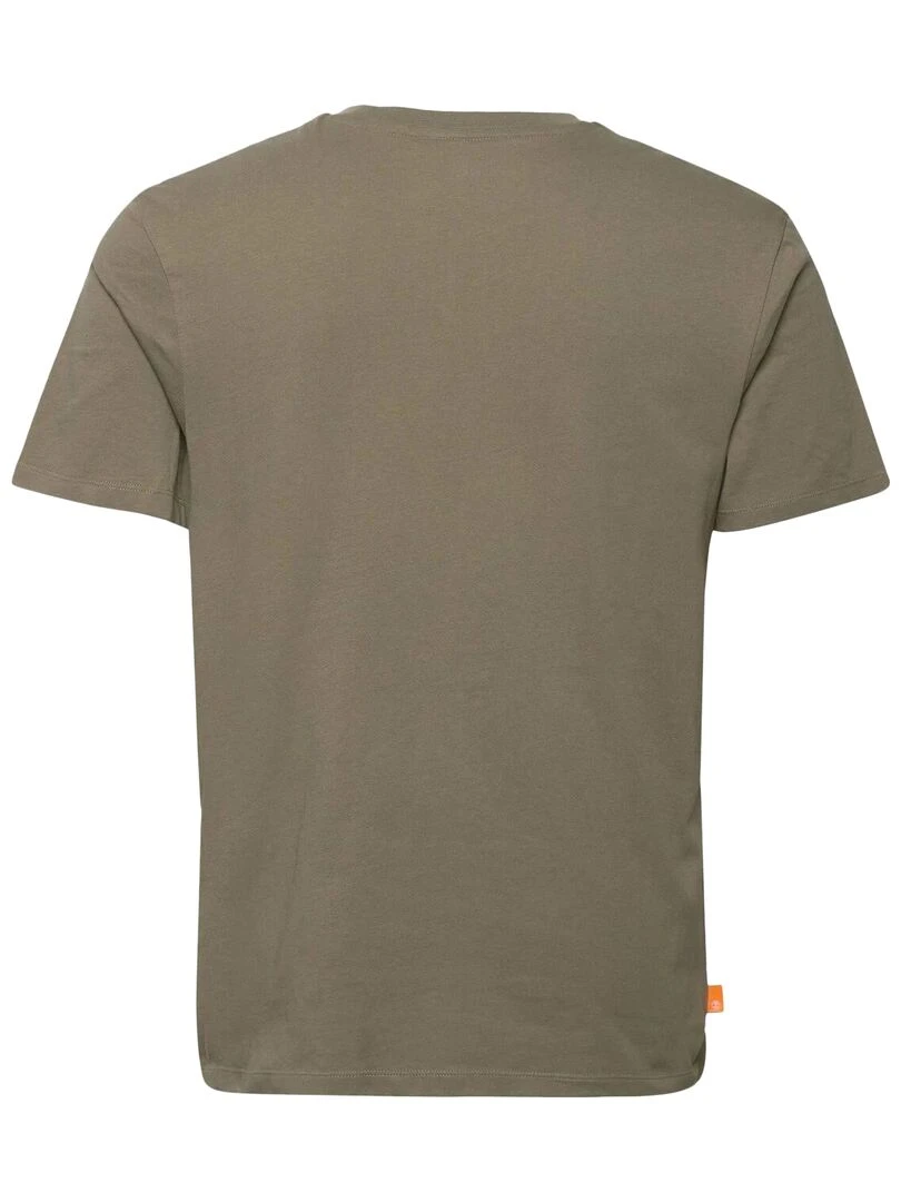 Tee Shirt Timberland Stack Logo   Kaki