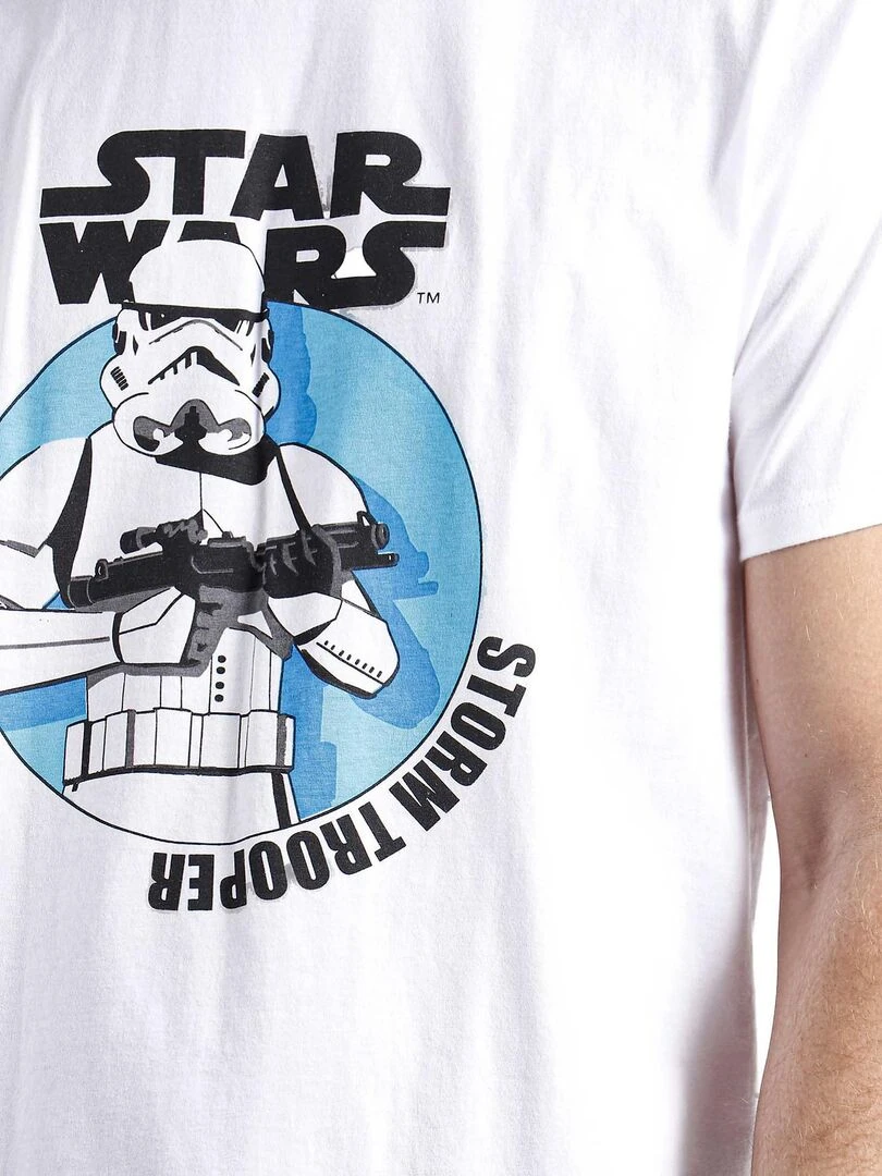 Pyjama short t shirt Stromtrooper Star Wars   Blanc