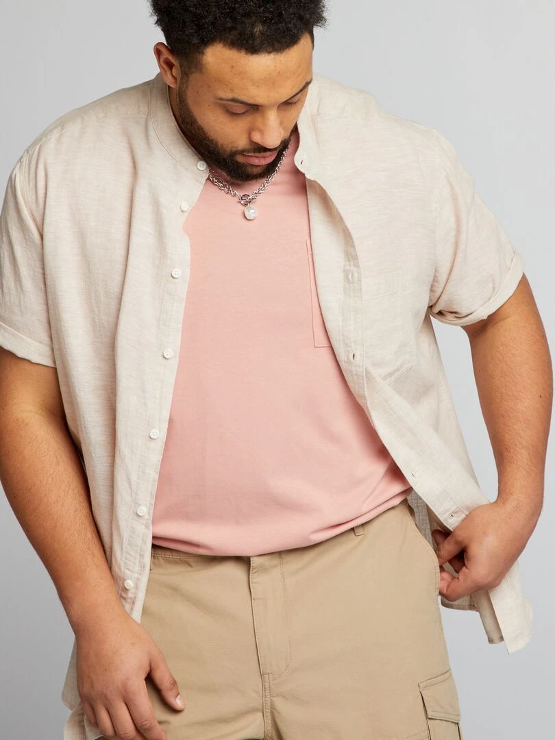 Chemise col mao   Beige