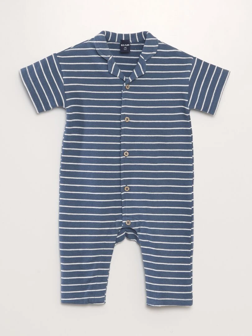 Combinaison longue en french Terry Bleu