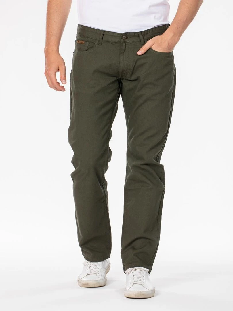 Jeans RL70 coupe droite confort coton dobby piqué léger AMAL 'Rica Lewis' Kaki