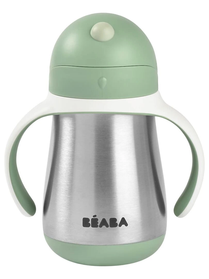 Tasse à paille en inox vert sauge (250 ml) Vert