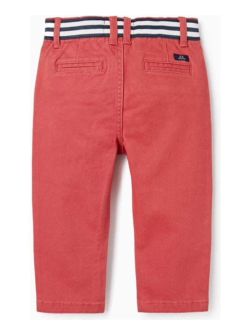 Pantalon Chino en Sergé pour Bébé Garçon ATLANTIC COMPANY Rouge