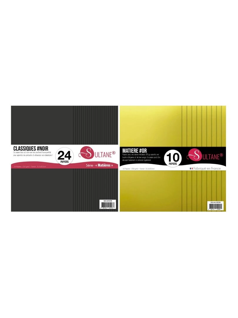 34 papiers Scrapbooking Noir et Or H: 30 5 cm N/A