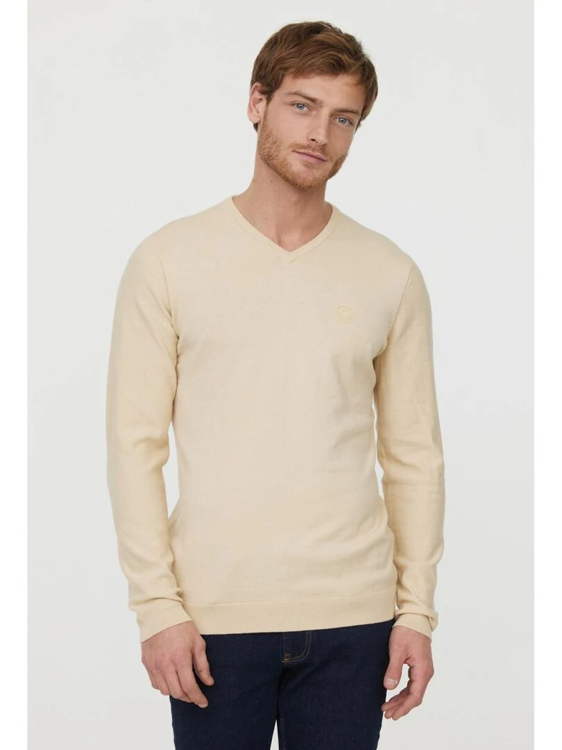 Lee Cooper Pull manches longues coton regular CIFAR Beige