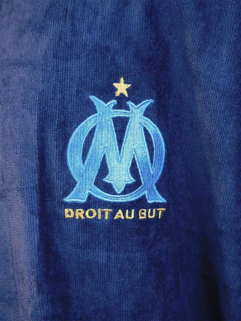 Poncho de bain Enfant 100% Coton  OM LOGO   Bleu marine
