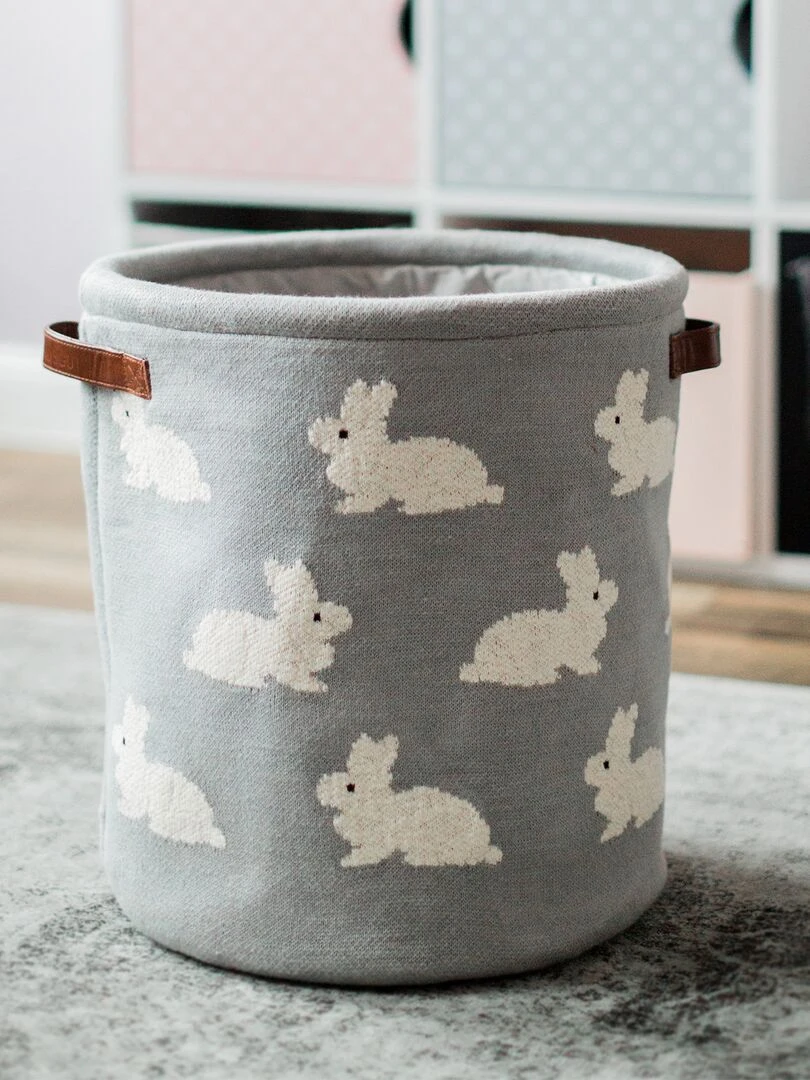 Panier de rangement en coton Gris clair