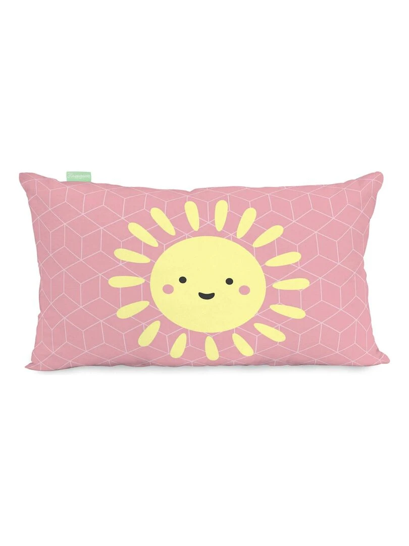 Housse de coussin Rainbow "Happyfriday" Blanc