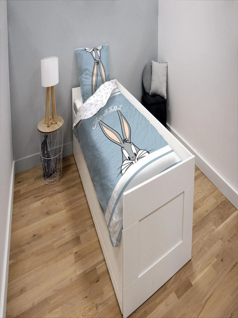 Housse de couette Looney Tunes Bugs Bunny 140x200 cm 100% Coton Bleu