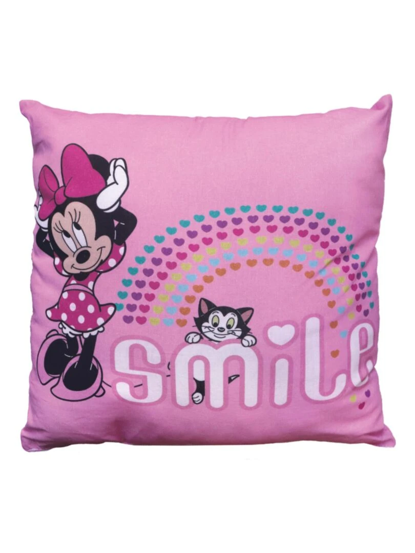 Coussin imprimé 100% coton DISNEY MINNIE SHOPPING Rose