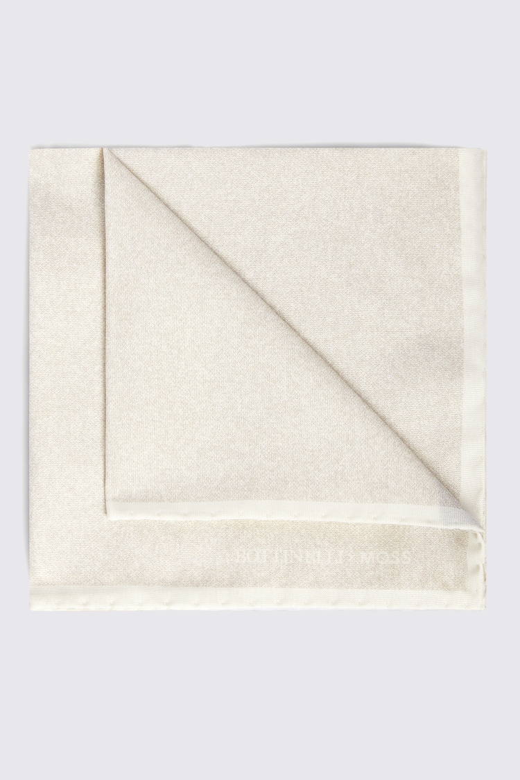 Bottinelli Neutral Silk Semi-Plain Pocket Square Buy Online at Moss