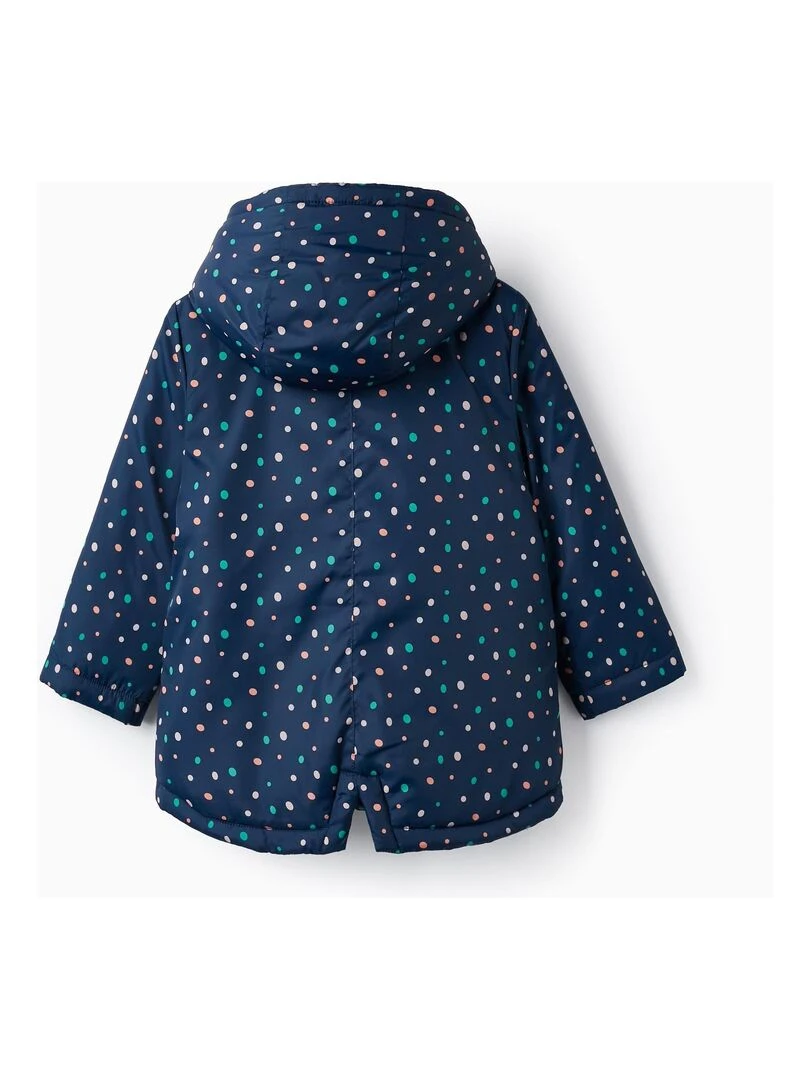 Manteau à Capuche à Pois pour Fille DIFFERENT TOGETHER Bleu foncé