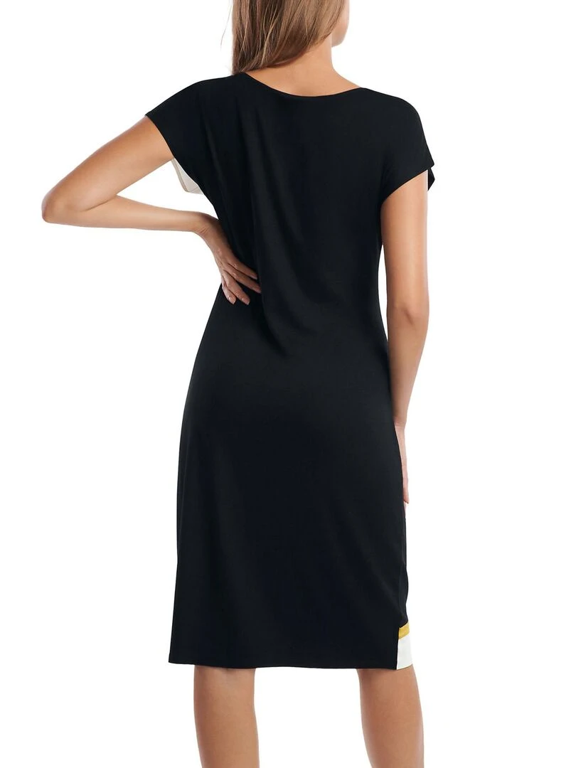 Robe estivale manches courtes Saint Tropez Noir