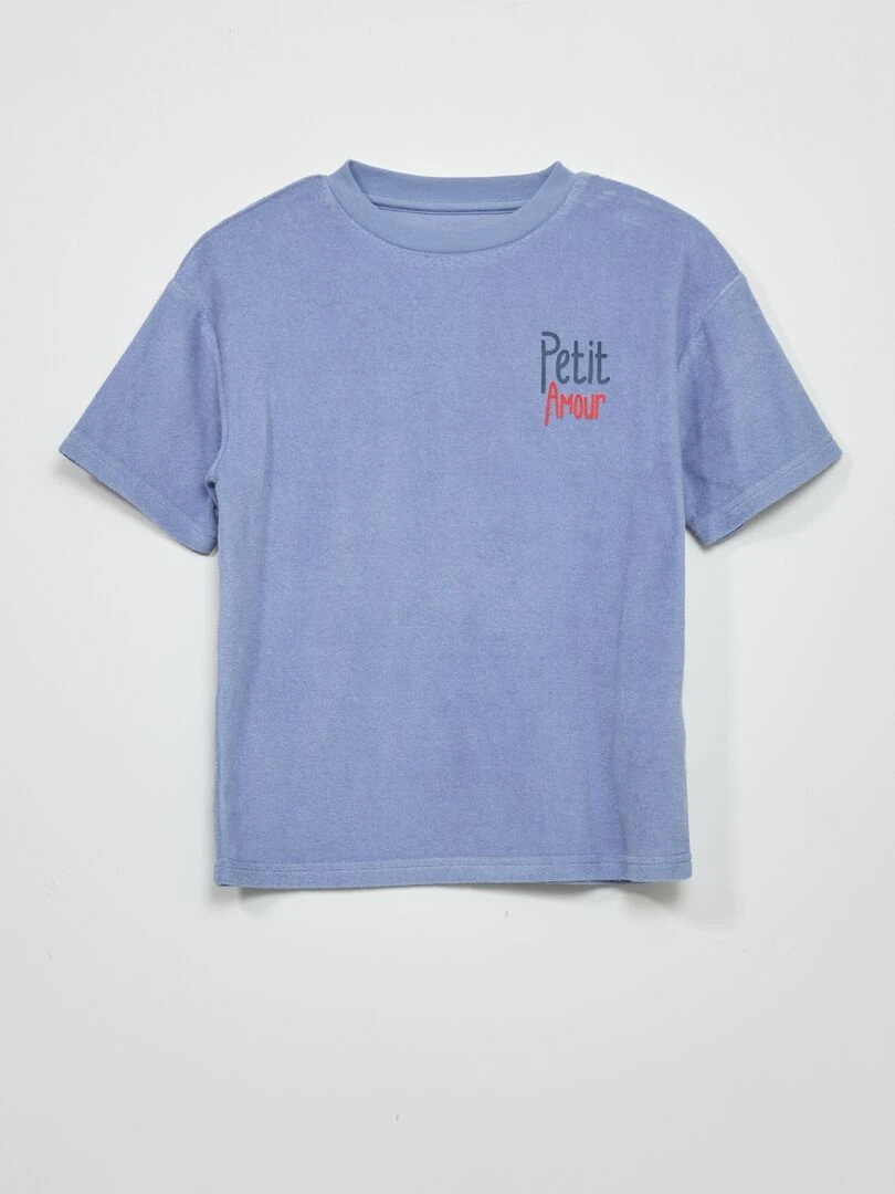 T shirt en éponge manches courtes Bleu
