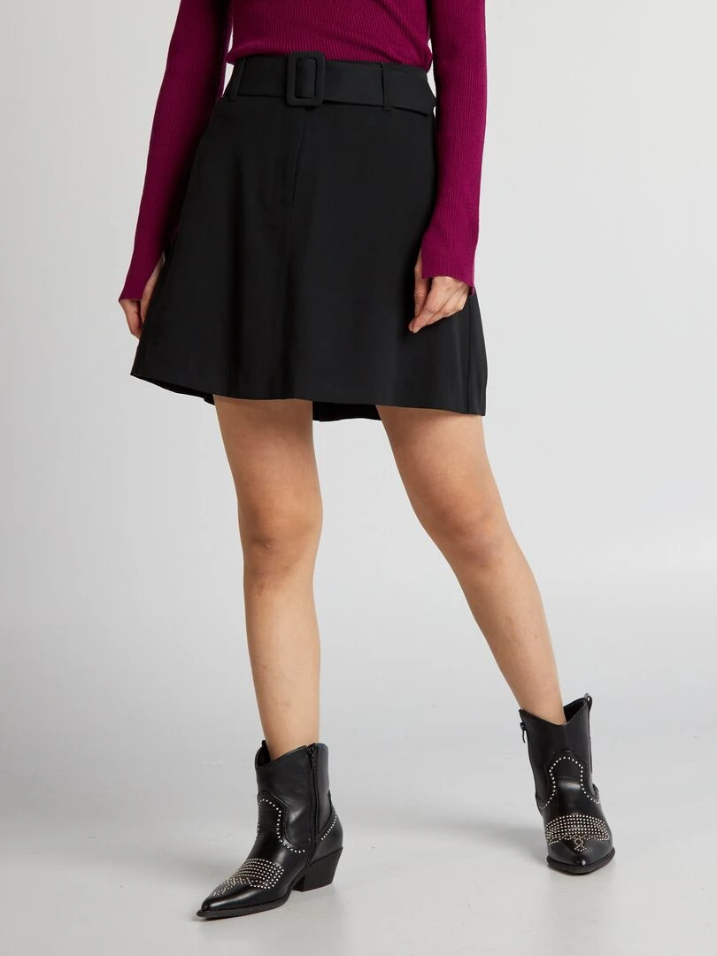 Jupe courte ceinturée noir