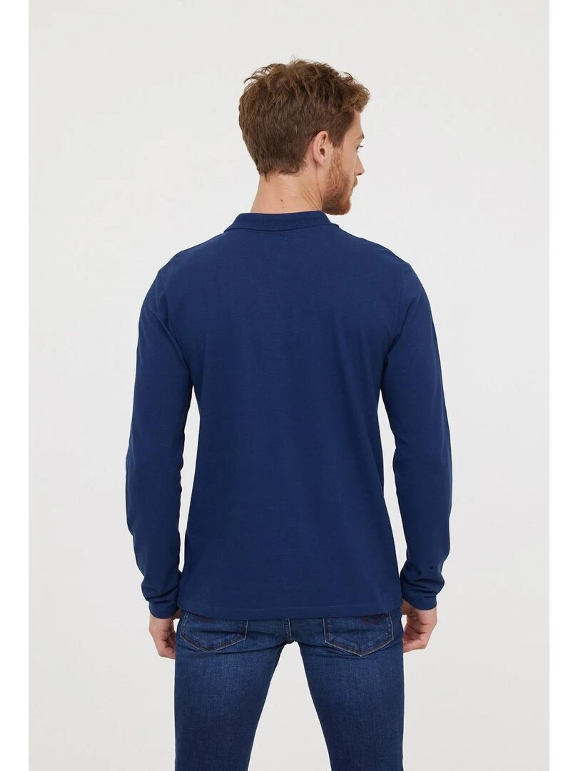 Lee Cooper   Polo manches longues coton regular BAKO   Bleu marine