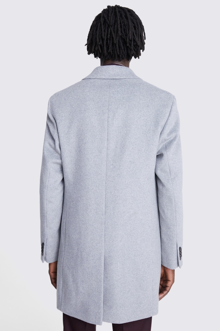 Light Grey Wool Blend Overcoat   Buy Online at Moss