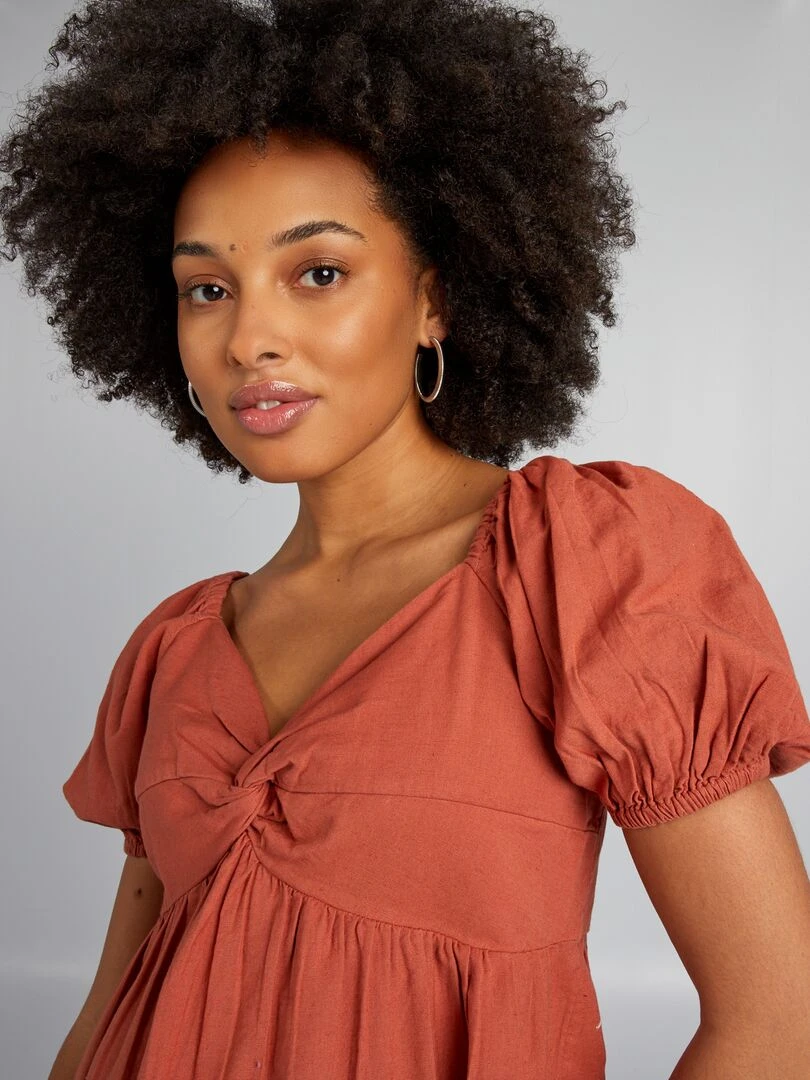 Blouse grossesse en lin   Rouge