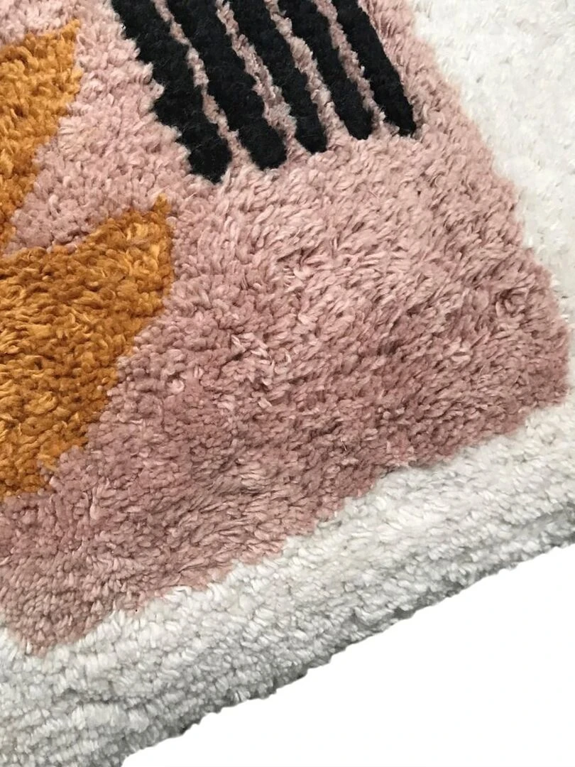 Coussin tufté imprimé 'RETRO MOOD' 'TODAY' Ecru