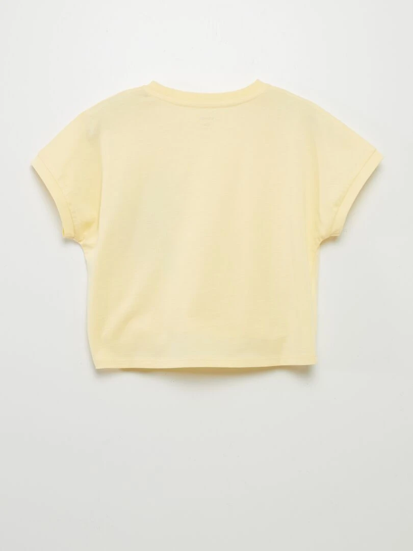 T shirt avec nœud à la base   Jaune