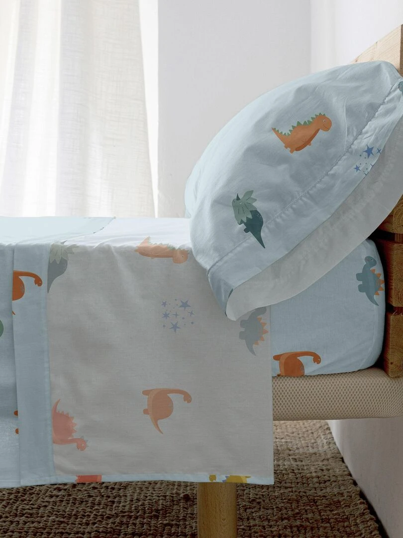 Parure de lit 2 pièces Mini dinosaur "Happyfriday"   Blanc