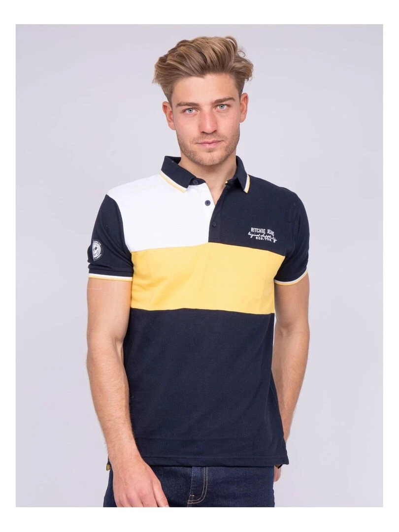 Polo pur coton PANEL Bleu marine