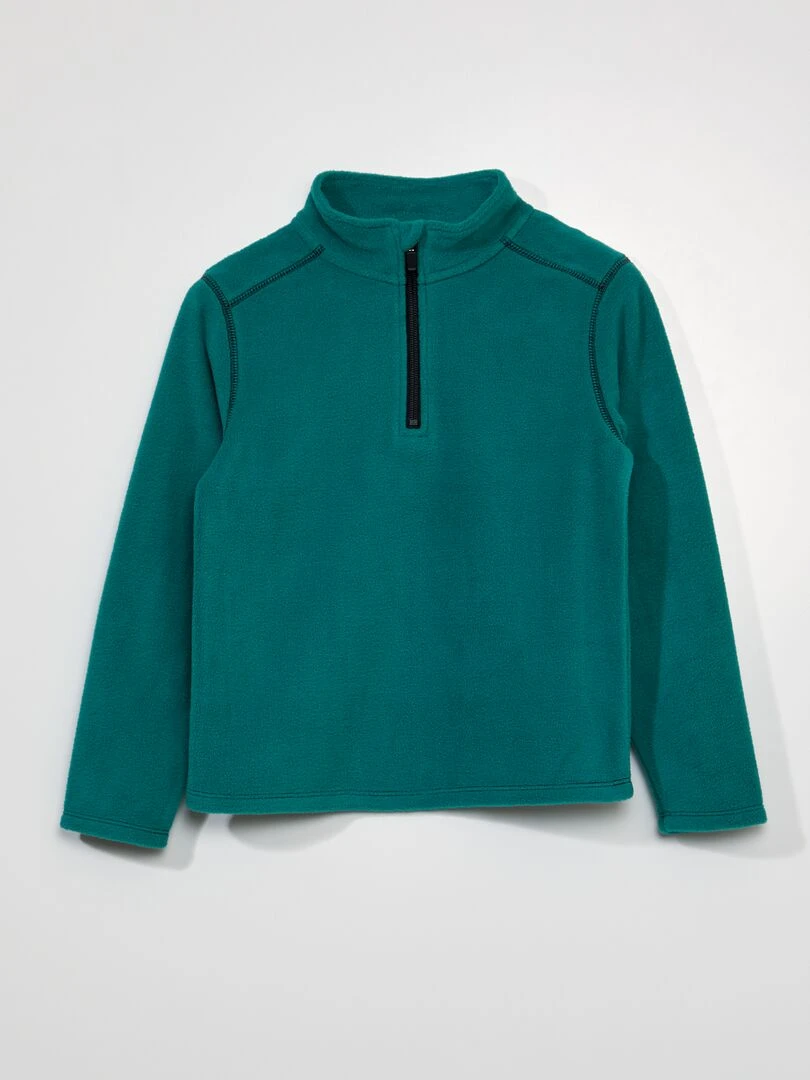 Sweat zippé en polaire Vert