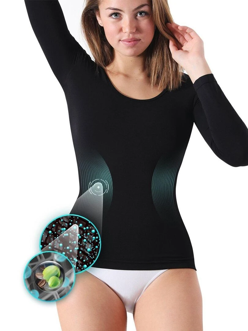 TEE SHIRT THERMO MINCEUR MANCHES LONGUES   Noir
