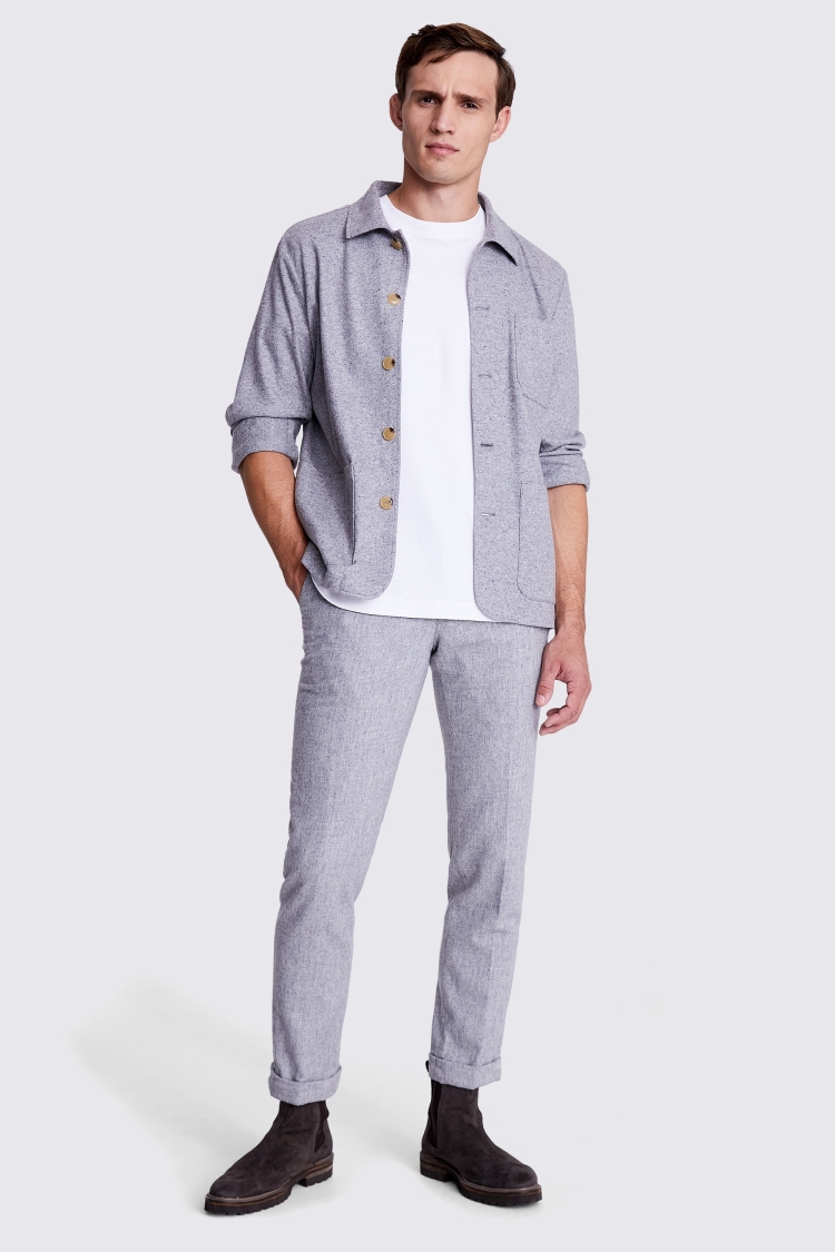 Tailored Fit Blue Check Stretch Jacket   Buy Online at Moss
