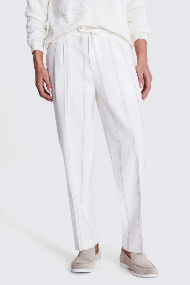 Ecru Stripe Beach Trousers Buy Online at Moss